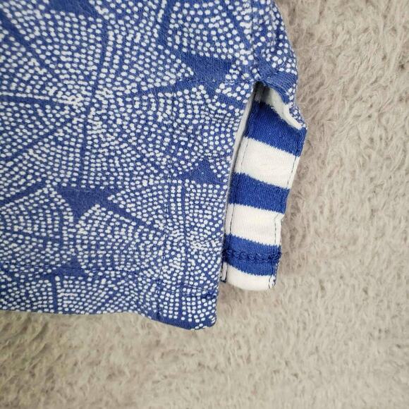 Talbots Shirt Stretch Blue White Plus Size 3X Cotton Popover Geometric - Picture 6 of 9